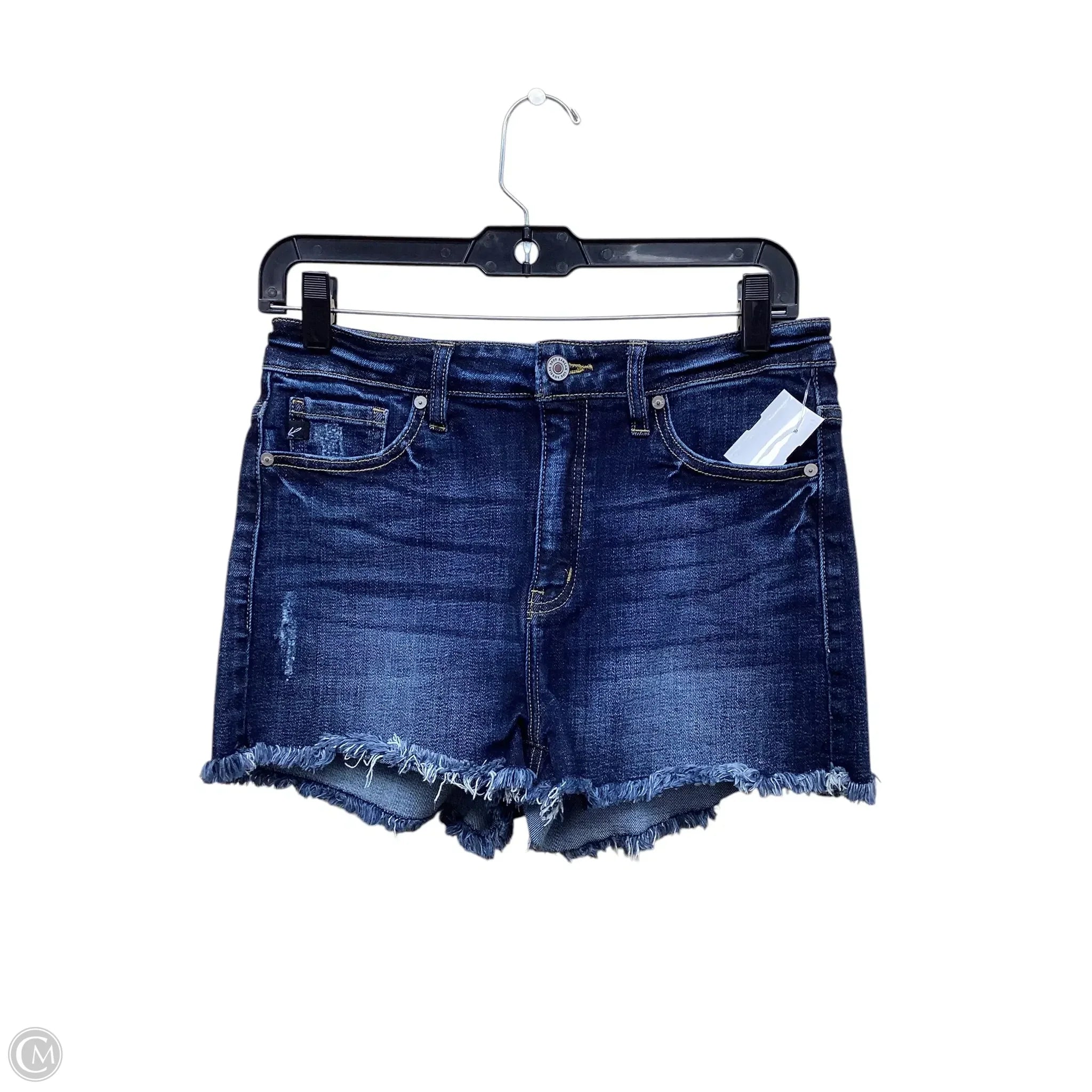 Tailored-Fit Men's Dress and Office ShortsShorts By Kancan In Blue Denim, Size: M