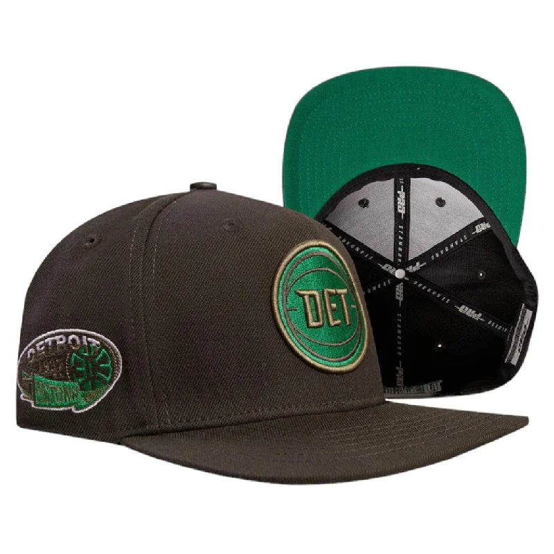 Customized Baseball CapsPro Standard Detroit Pistons Sport Side Patch Snapback (Brown) BDP7514515