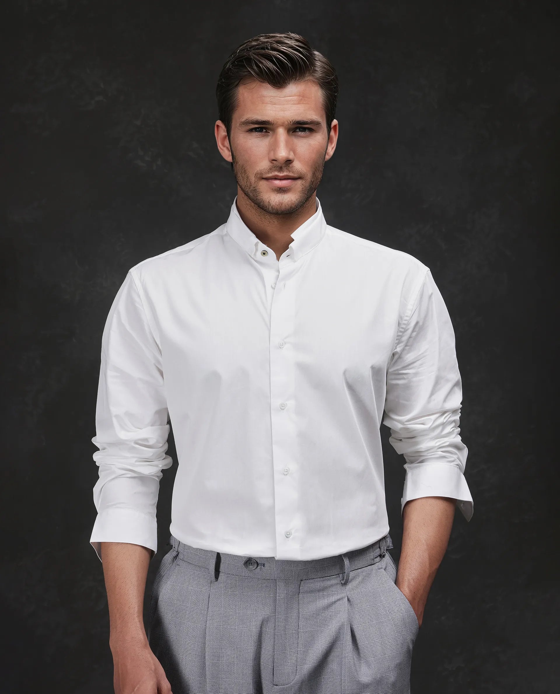 Men's Pattern-Play Shirts for a Fun TwistRare Rabbit Men Garry White Cotton Fabric Full Sleeves Mandarin Collar Relaxed Fit Plain Shirt Men's Pattern-Play Shirts for a Fun TwistRare Rabbit Men Garry White Cotton Fabric Full Sleeves Mandarin Collar Relaxed Fit Plain Shirt