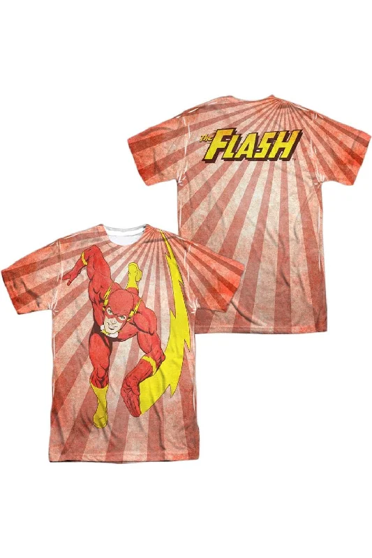 Men's Shirts with Rounded HemlinesJustice League of America Speed Of Light (Front/Back Print) Short Sleeve Adult 100% Poly Crew Tee / T-Shirt Men's Shirts with Rounded HemlinesJustice League of America Speed Of Light (Front/Back Print) Short Sleeve Adult 100% Poly Crew Tee / T-Shirt