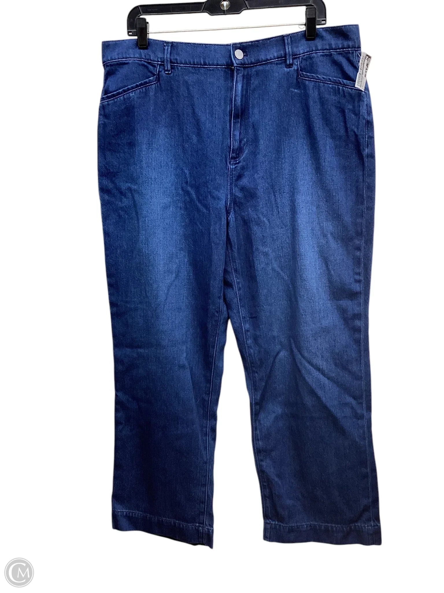 Mid-Waisted Men's JeansJeans Wide Leg By Ann Taylor In Blue Denim, Size: 14