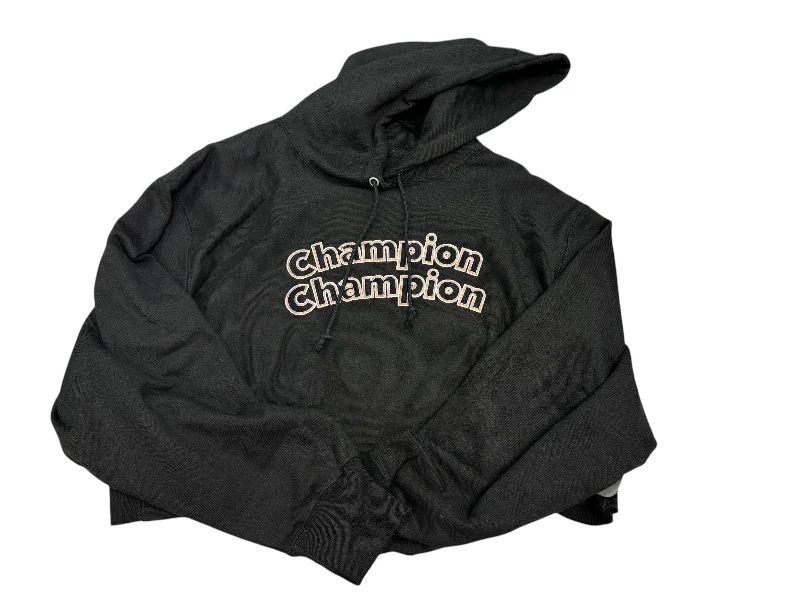Comfortable Men's Fleece HoodiesSweatshirt Hoodie By Champion In Black, Size: Xl