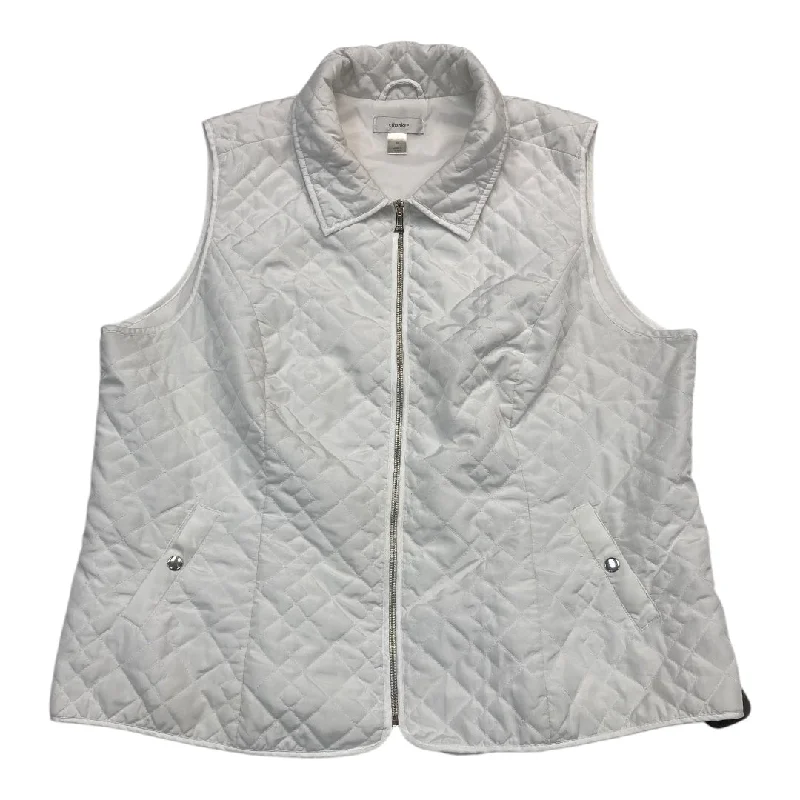 Men's Coats with Inner PocketsVest Puffer & Quilted By Cj Banks In White, Size:2X