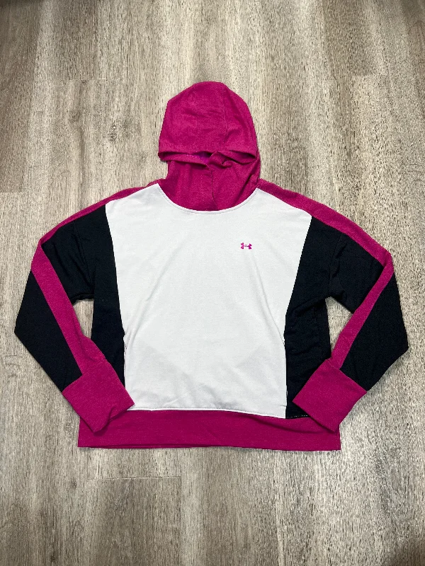 Affordable Men's HoodiesAthletic Sweatshirt Hoodie By Under Armour In Pink & White, Size: M Affordable Men's HoodiesAthletic Sweatshirt Hoodie By Under Armour In Pink & White, Size: M