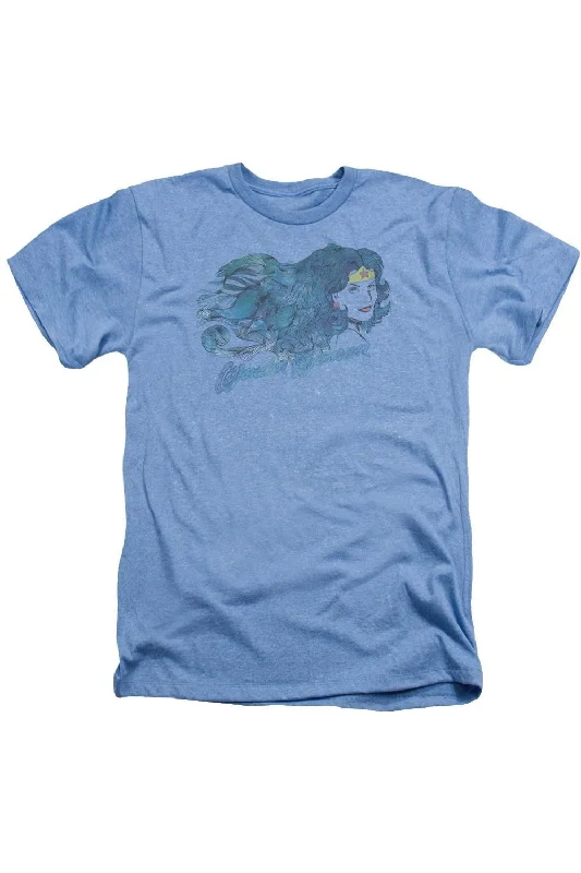 Men's Flowy Shirts for a Relaxed LookJustice League of America Watercolor Hair Adult Heather Tee / T-Shirt Men's Flowy Shirts for a Relaxed LookJustice League of America Watercolor Hair Adult Heather Tee / T-Shirt