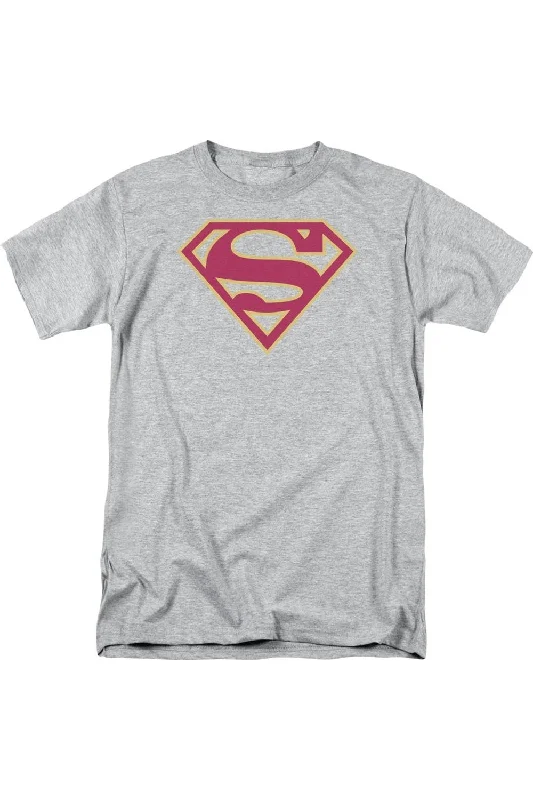 Men's Shirts with Button-Down PocketsSuperman Red & Gold Shield Short Sleeve Adult Tee / T-Shirt