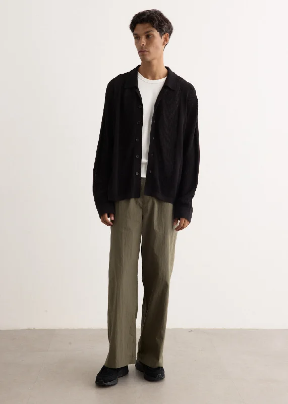 Striped Men's TopsMetropolis Knit Camp Collar Shirt
