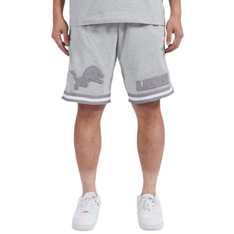 Office-Appropriate Men's Dress and Chino ShortsDetroit Lions Triple Tonal Shorts In Heather Grey Office-Appropriate Men's Dress and Chino ShortsDetroit Lions Triple Tonal Shorts In Heather Grey