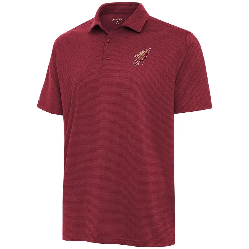 Men's Shirts with Short PlacketsAntigua's Men's Arrowhead Logo Textured Polo - Garnet