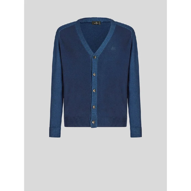 Chic Men's Cashmere SweatersWOOL CARDIGAN WITH EMBROIDERED PEGASO