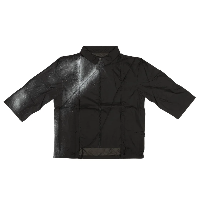 Breathable Men's Linen ShirtsMen's Black Spray Paint Logo Track Shirt