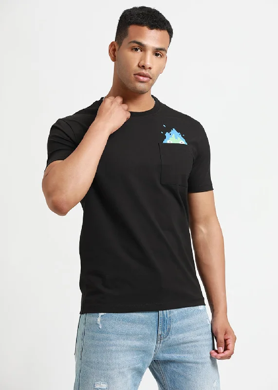 Men's Shirts with Spread CollarsDeep Black T-Shirt
