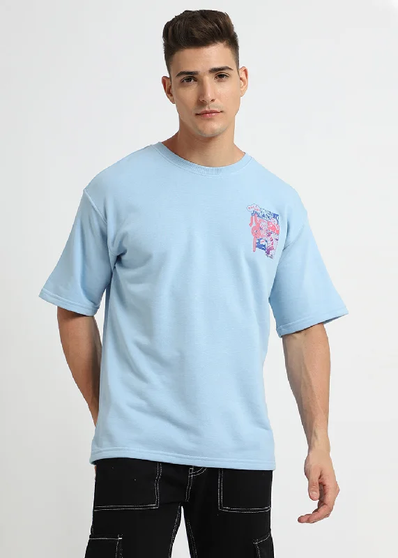 Men's Performance Shirts for SportsLight Blue Oversized T-shirt
