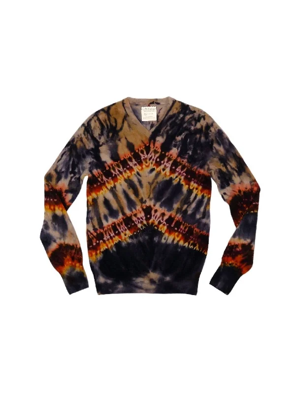 Men's Sweaters in Neutral ColorsMen V-Neck Long Sleeves Top In Black W/ Earth Tones Men's Sweaters in Neutral ColorsMen V-Neck Long Sleeves Top In Black W/ Earth Tones