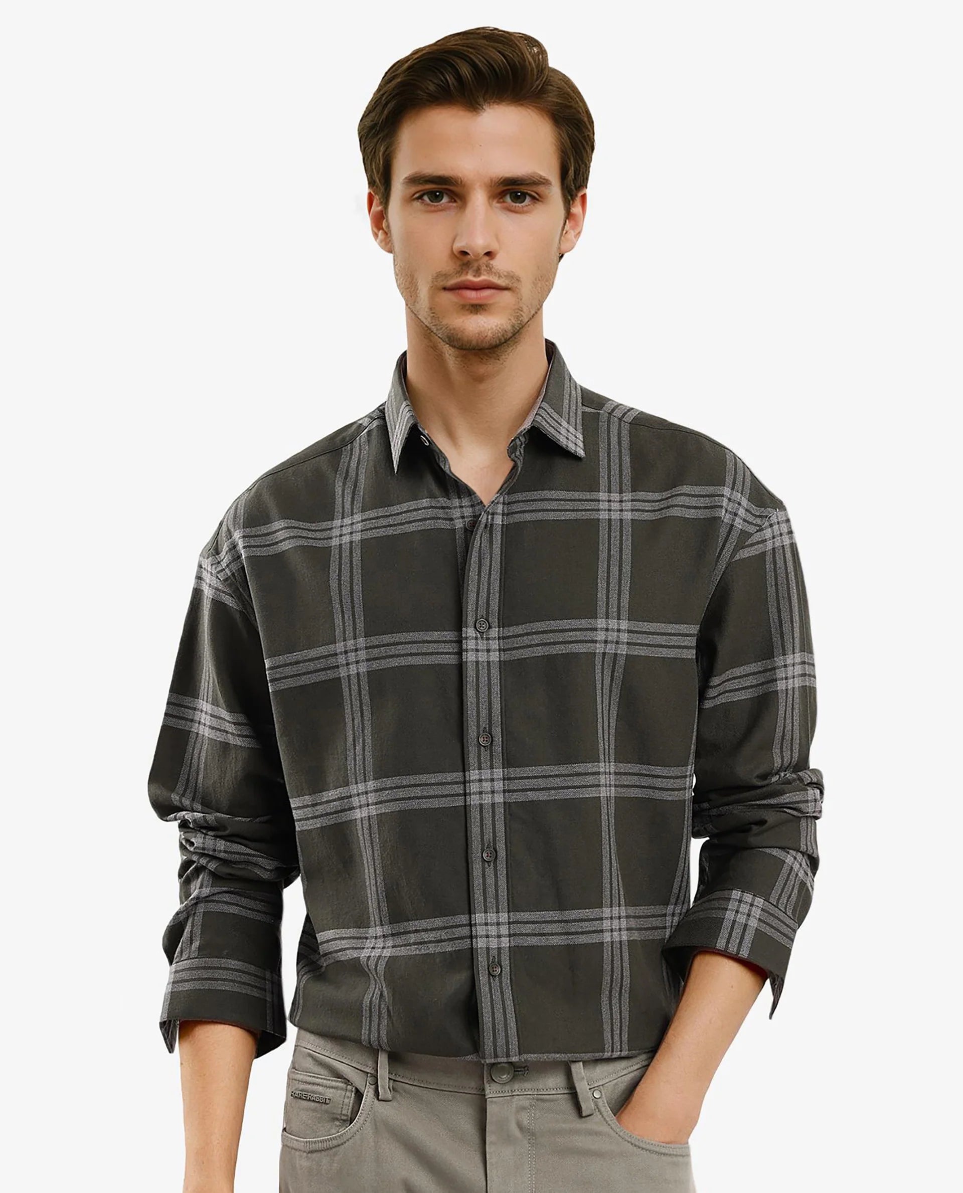 Men's Layering Shirts for Seasonal TransitionsRare Rabbit Men Russ Dark Green Full Sleeve Regular Collar Button Closure Regular Fit Checks Shirt Men's Layering Shirts for Seasonal TransitionsRare Rabbit Men Russ Dark Green Full Sleeve Regular Collar Button Closure Regular Fit Checks Shirt