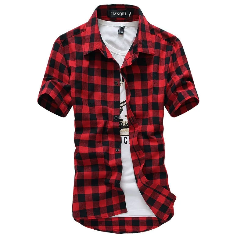 Men's Luxury Shirts for High-End FashionRed And Black Plaid Shirt
