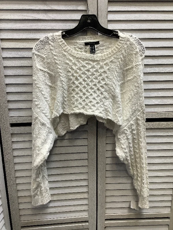 Men's Sweaters with Zippered PocketsSweater By Forever 21 In White, Size: M