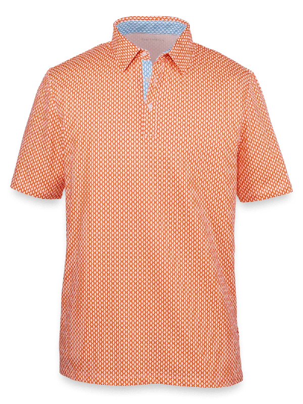 Casual Men's T-ShirtsPerformance Blend Three Button Polo - Orange