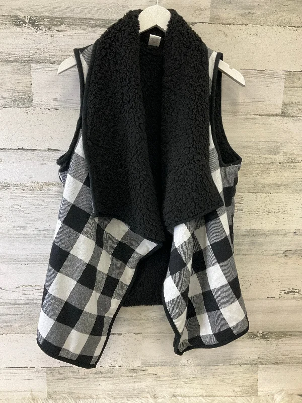 Men's Coats with HoodsVest Fleece By Clothes Mentor In Black & White, Size: Osfm