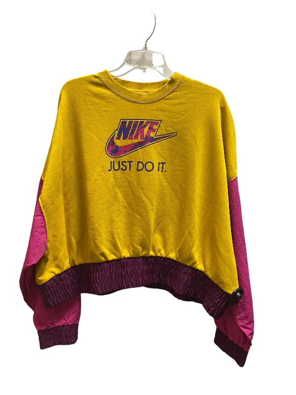 Men's Hoodies with Hidden Pockets for PhonesSweatshirt Collar By Nike Apparel In Yellow, Size: Xl Men's Hoodies with Hidden Pockets for PhonesSweatshirt Collar By Nike Apparel In Yellow, Size: Xl