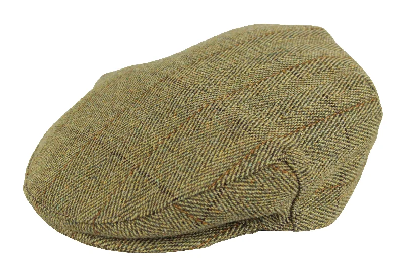 Designer Trucker HatsHW32 - Mix Wool Tweed Cap - SAGE (5433/21)