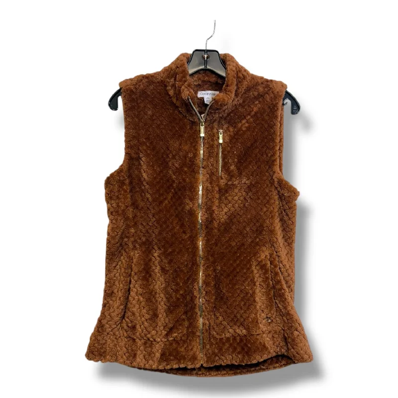 Men's Coats for Winter SportsVest Faux Fur & Sherpa By Calvin Klein In Bronze, Size: M Men's Coats for Winter SportsVest Faux Fur & Sherpa By Calvin Klein In Bronze, Size: M