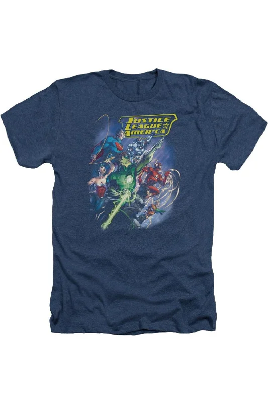 Layered Men's VestsJustice League of America Onward Adult Heather Tee / T-Shirt