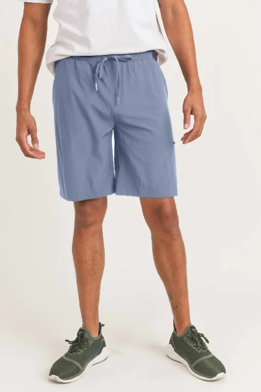 High-Quality Men's Swim ShortsActive Drawstring Shorts With Zippered Pouch In Sky Blue High-Quality Men's Swim ShortsActive Drawstring Shorts With Zippered Pouch In Sky Blue