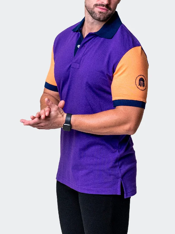 Warm Men's Fleece-Lined TopsPolo MozartBlockTip Purple