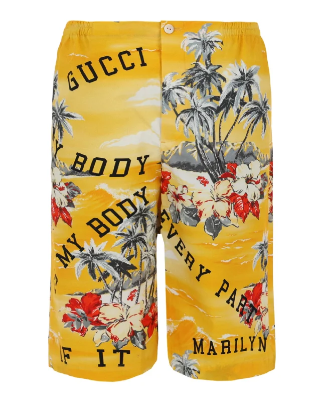 Creative Pattern Men's Fashion ShortsHawaiian Print Bermuda Shorts
