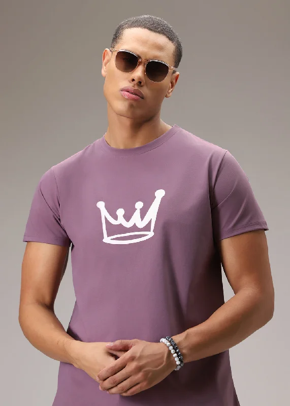Men's Casual Shirts for Everyday WearMauve Pink Printed T-Shirt