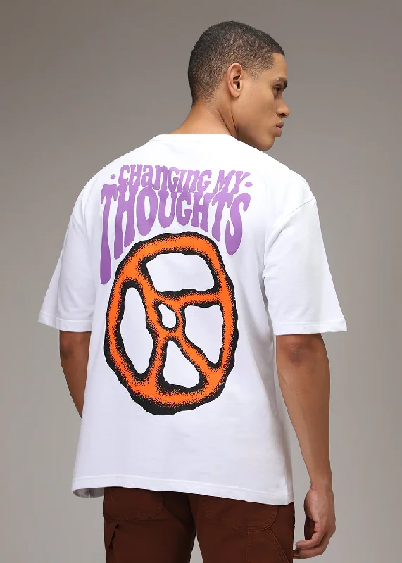 Men's Short-Sleeved ShirtsBlanched White Oversized T-Shirt