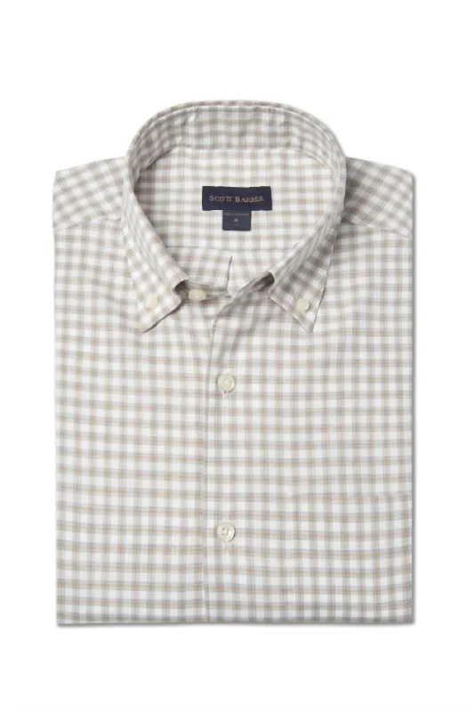 Casual Men's Button-Down ShirtsFall Check Shirt In Khaki