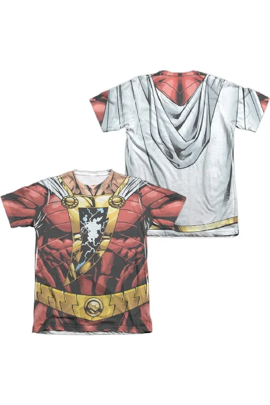 Men's Shirts for Outdoor ActivitiesJustice League of America Shazam Uniform (Front/Back Print) Adult Poly/Cotton Short Sleeve Tee / T-Shirt Men's Shirts for Outdoor ActivitiesJustice League of America Shazam Uniform (Front/Back Print) Adult Poly/Cotton Short Sleeve Tee / T-Shirt