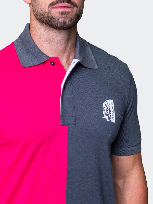 Men's Shirts with Velcro ClosuresPolo MozartSplitFushia Grey