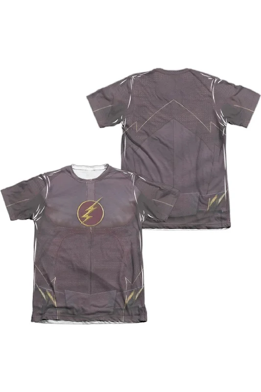 Men's Shirts with Contrast CollarsThe Flash Flash Uniform (Front/Back Print) Adult Poly/Cotton Short Sleeve Tee / T-Shirt Men's Shirts with Contrast CollarsThe Flash Flash Uniform (Front/Back Print) Adult Poly/Cotton Short Sleeve Tee / T-Shirt