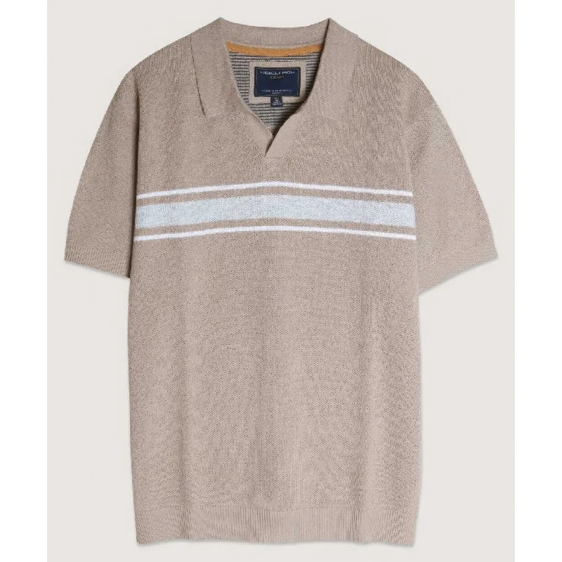 Men's Sweaters with Raglan SleevesRetro Stripe Polo Sweater