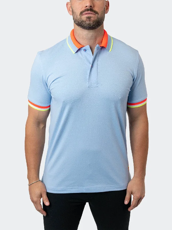 Men's Shirts with Contrast StitchingPolo TipBerlin Blue