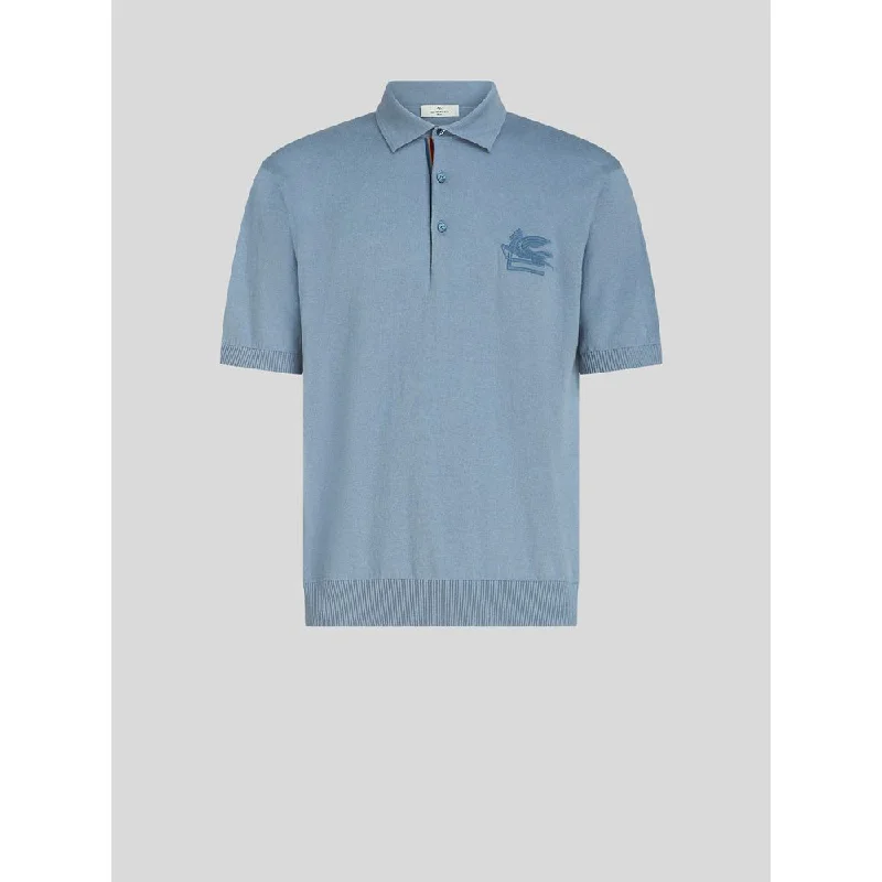 Men's Sweaters with Ribbed WaistbandsCASHMERE AND COTTON POLO SHIRT WITH LOGO