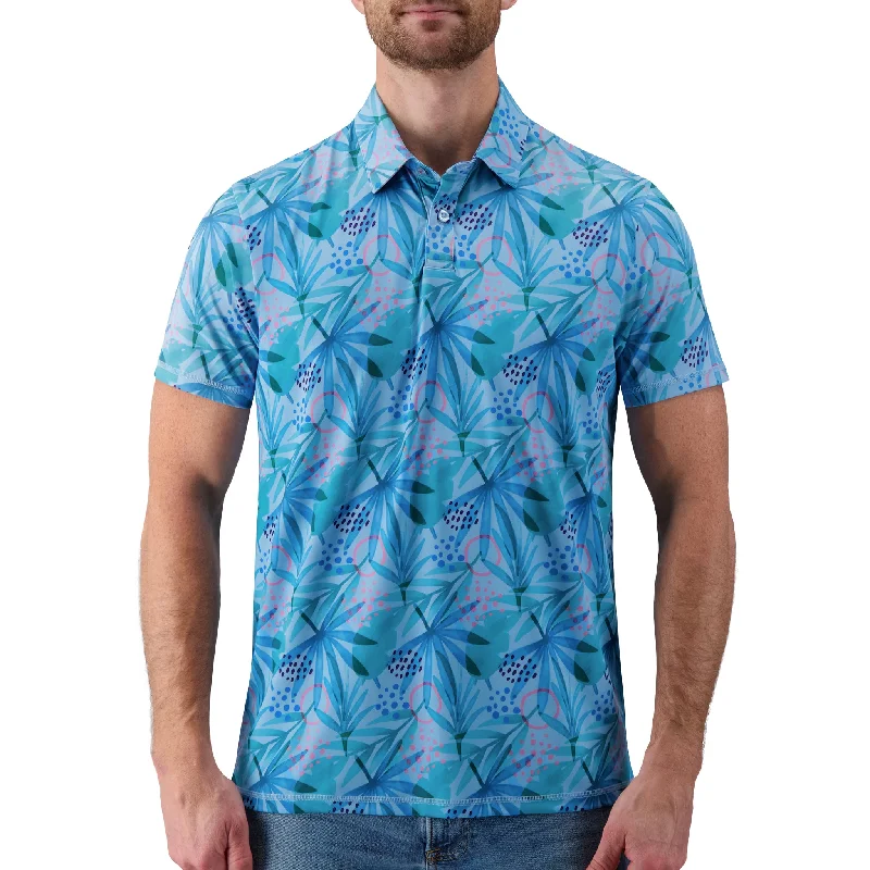 Men's Shirts with Plaid PatternsBlue Floral Performance Polo