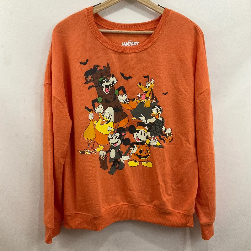 Men's Hoodies with Wind-Resistant FabricSweatshirt Crewneck By Disney Store In Orange, Size: L Men's Hoodies with Wind-Resistant FabricSweatshirt Crewneck By Disney Store In Orange, Size: L