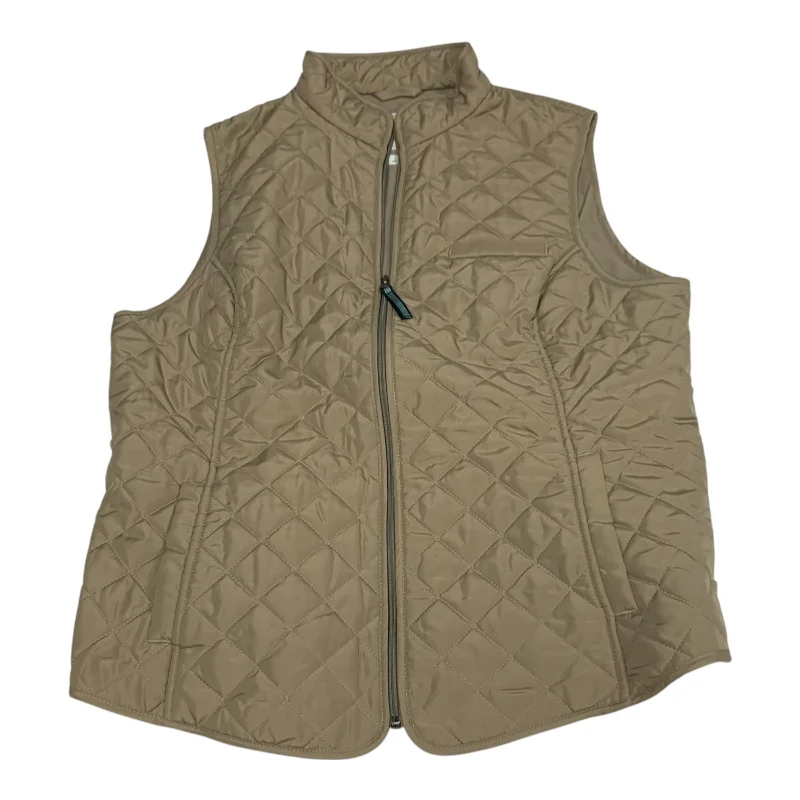 Men's Coats with Hand WarmersVest Puffer & Quilted By Van Heusen In Tan, Size: L
