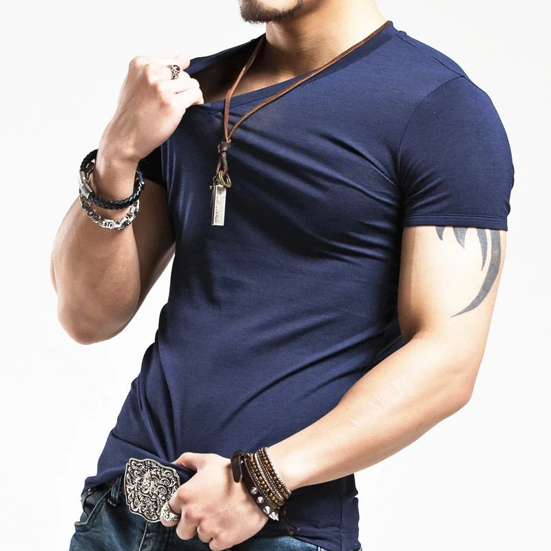 Men's Relaxed-Fit Shirts for Casual ComfortV Neck Men's T Shirt