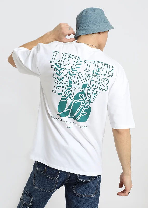 Men's Shirts with Rounded HemlinesWhite Oversized T-shirt
