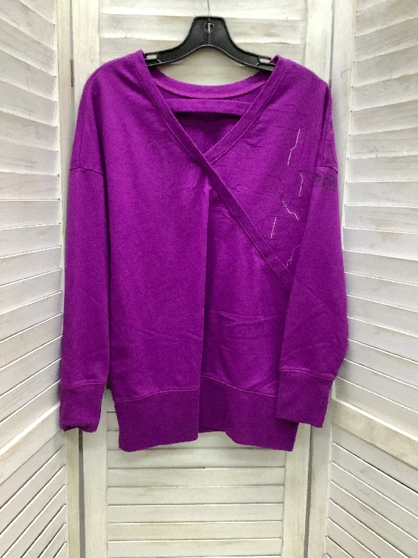 Men's Hoodies with Contrast Fabric PanelsSweatshirt Crewneck By Clothes Mentor In Purple, Size: M Men's Hoodies with Contrast Fabric PanelsSweatshirt Crewneck By Clothes Mentor In Purple, Size: M