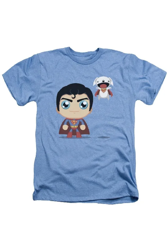 Men's Shirts with Belt LoopsSuperman Cute Superman Adult Heather Tee / T-Shirt