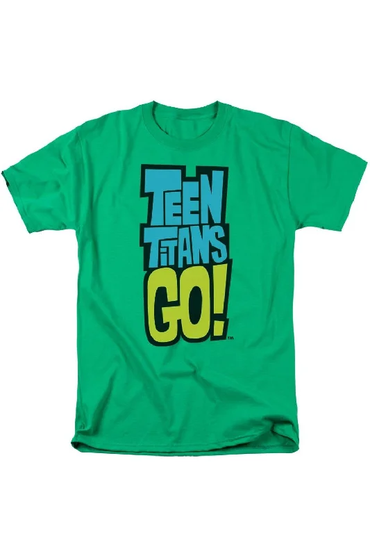 Men's Shirts with Cowl NecksTeen Titans Go Logo Short Sleeve Adult Tee / T-Shirt