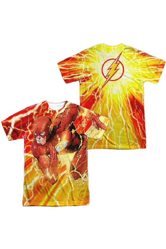 Men's Dressy Shirts for Formal EventsJustice League of America Lightning Dash (Front/Back Print) Short Sleeve Adult Poly Crew Tee / T-Shirt Men's Dressy Shirts for Formal EventsJustice League of America Lightning Dash (Front/Back Print) Short Sleeve Adult Poly Crew Tee / T-Shirt