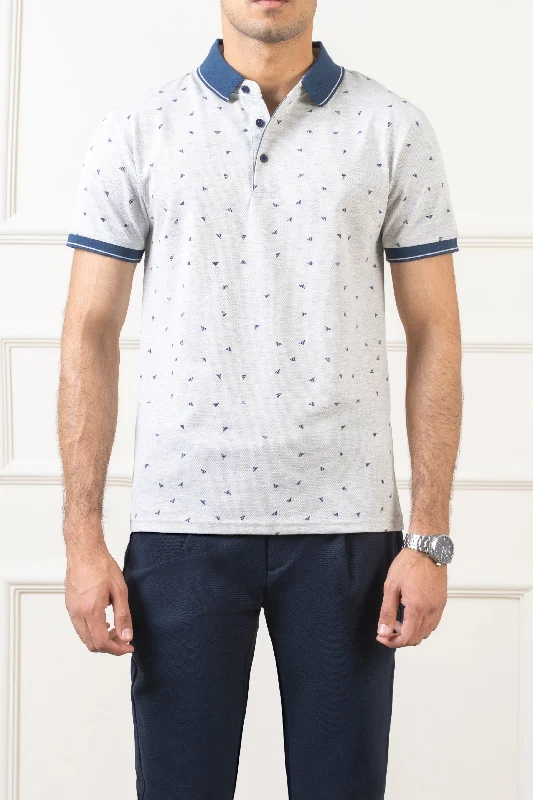 Men's Shirts with Chest PocketsPOLO TIPPING COLLAR LIGHT GREY