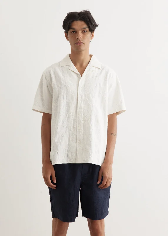 Comfortable Men's Polo ShirtsSeige Short Sleeve Camp Collar Shirt